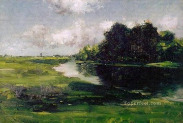 雨が降った後のロングアイランドの風景 印象派 ウィリアム・メリット チェイス川 Oil Paintings